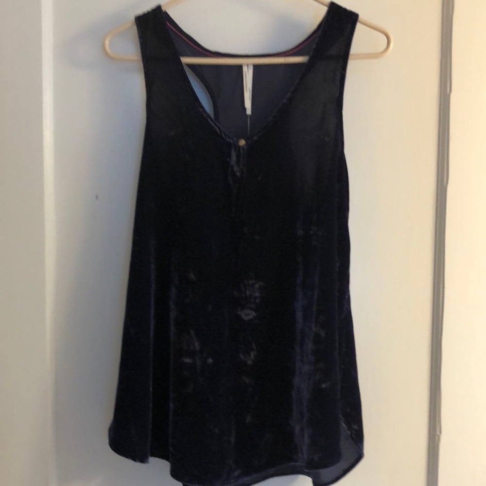 Anthropologie crushed velvet racer back top